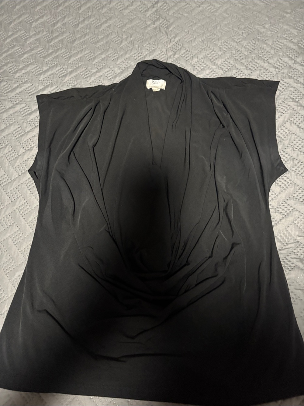 ECI Black Draped Cowl Neck Tunic